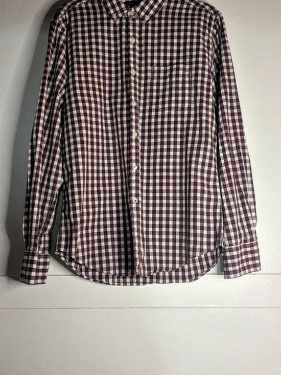 Bowery & Broome Other - Bowery & Broome Gingham Button Down Shirt in Burgundy & White Size Medium